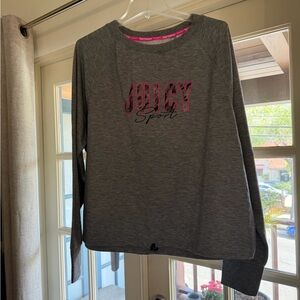 Juicy Couture Gray Long-Sleeve Sweatshirt with Pink Logo size xl